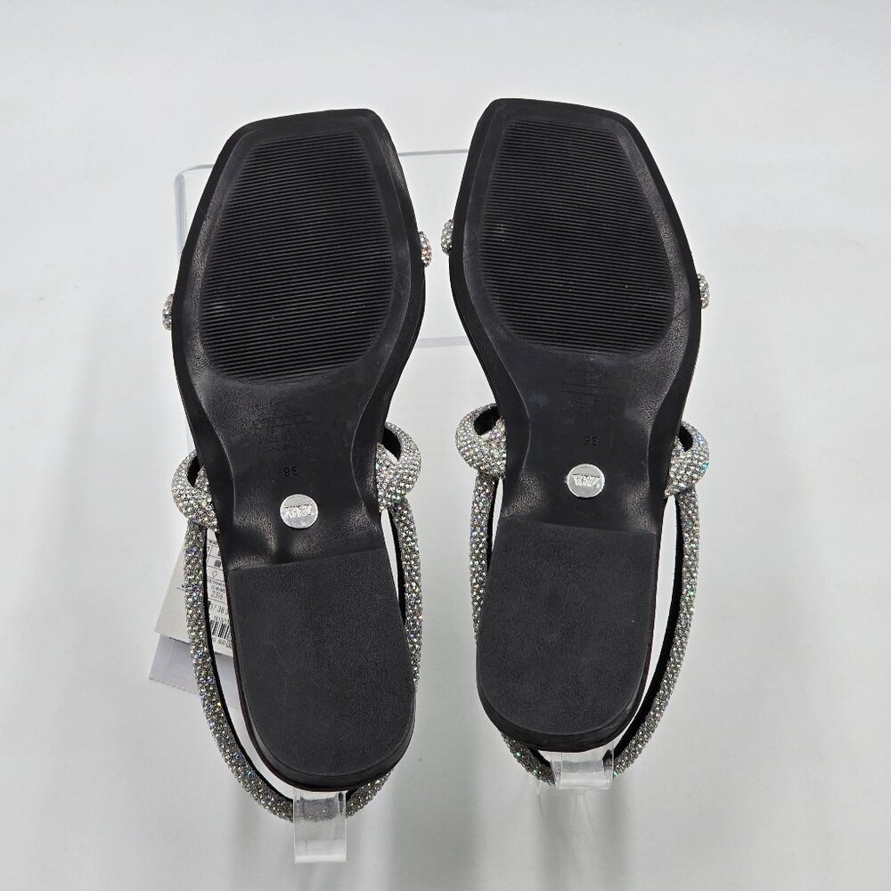 Zara Rhinestone Flat Sandals - NWT - Picture 14 of 17